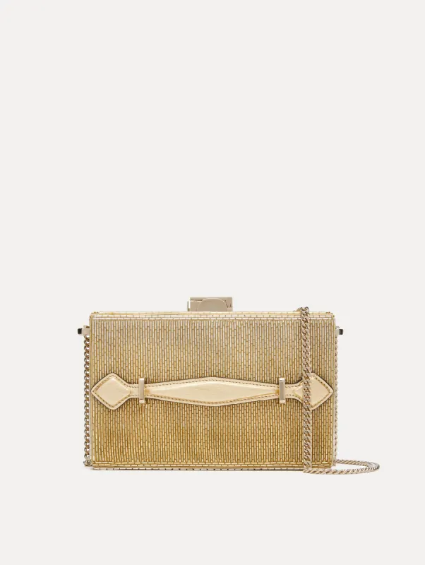 Bugle Bead Embroidered Alibi Minaudiere sold by Oscar de la Renta