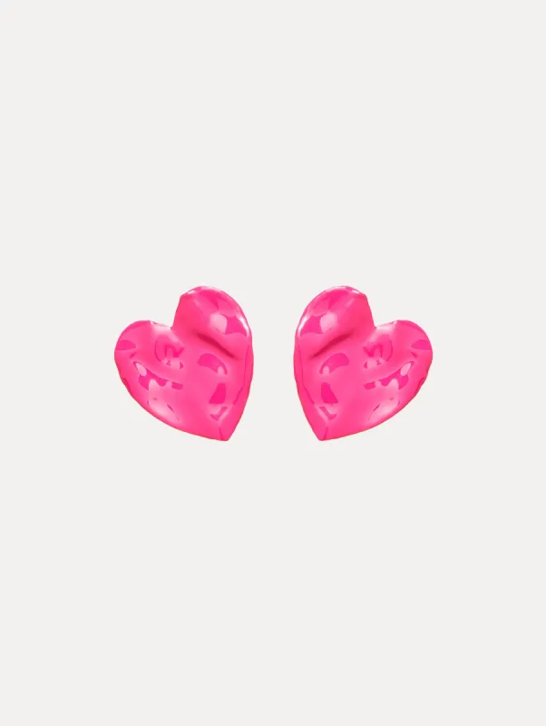 Enamel Heart Earrings sold by Oscar de la Renta