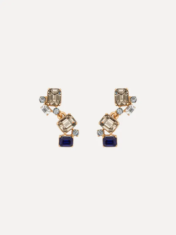 Scramble Crystal Drop Earrings sold by Oscar de la Renta