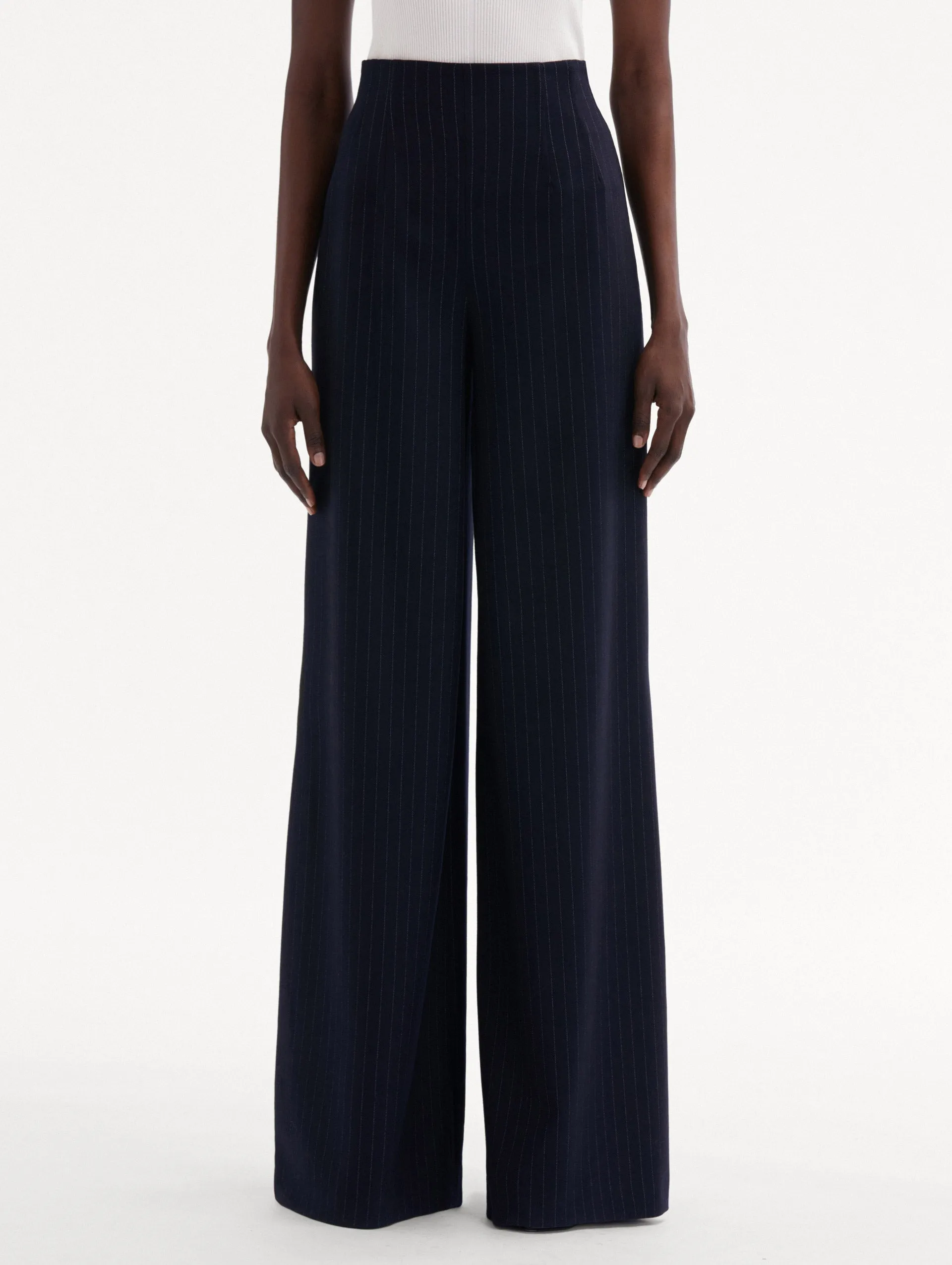 Pinstriped Wide Leg Pant sold by Oscar de la Renta product image thumbnail 4