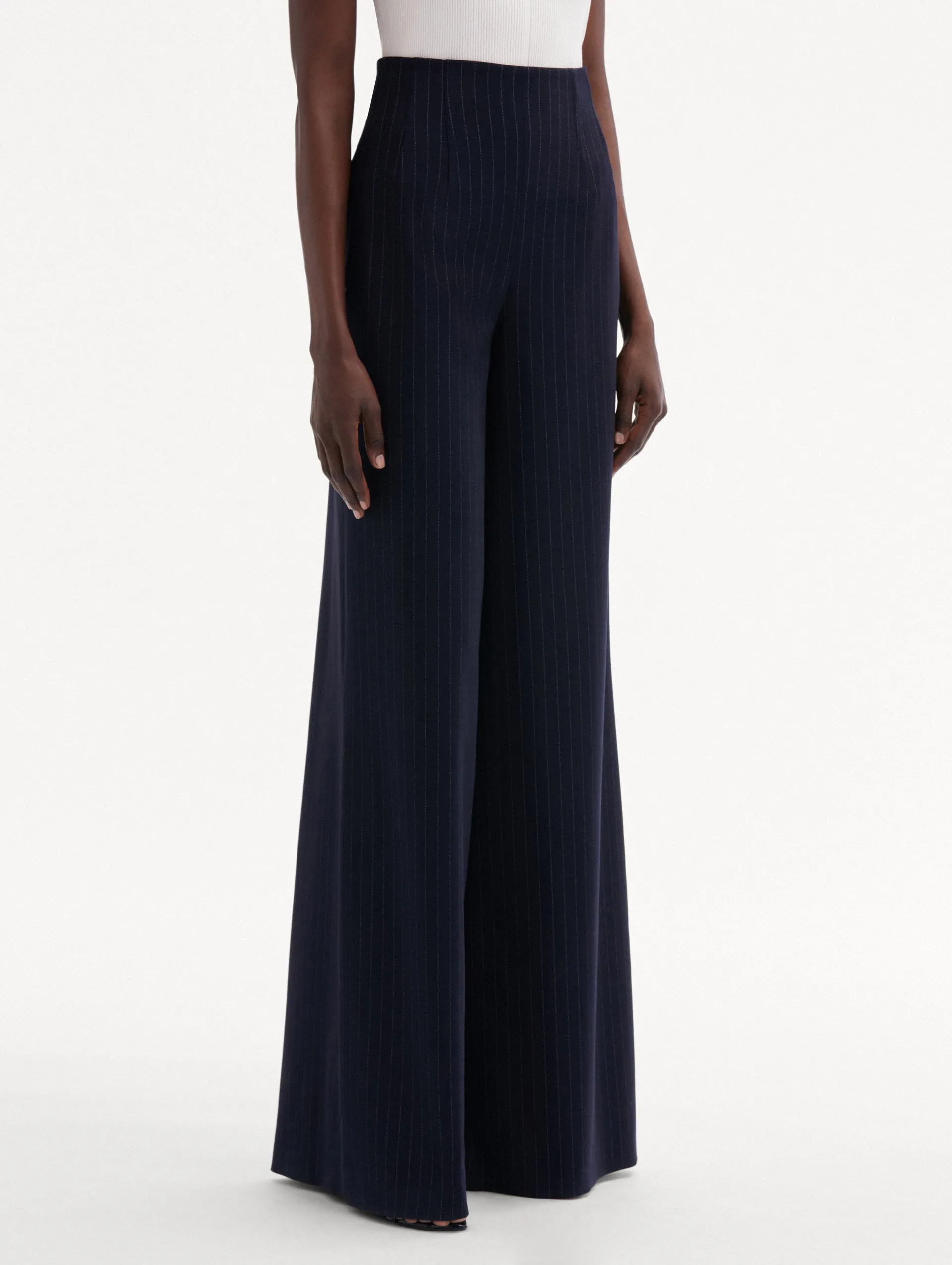 Pinstriped Wide Leg Pant sold by Oscar de la Renta product image thumbnail 5
