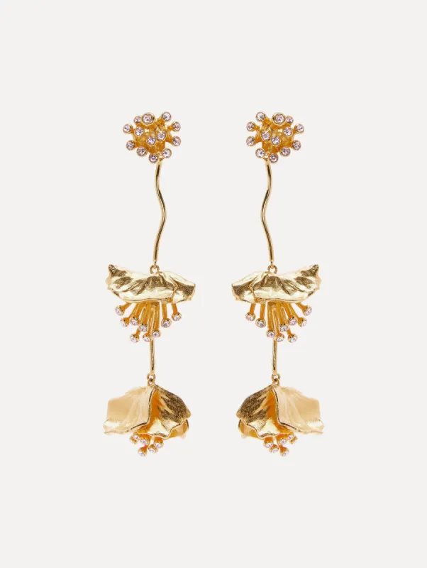 Dangling Flower Earrings sold by Oscar de la Renta