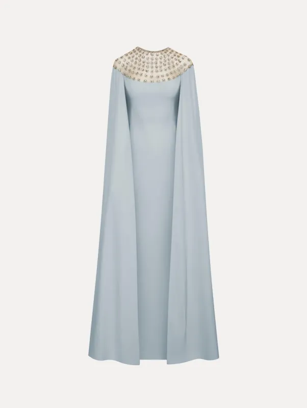 Crystal Embroidered Cape Back Caftan sold by Oscar de la Renta