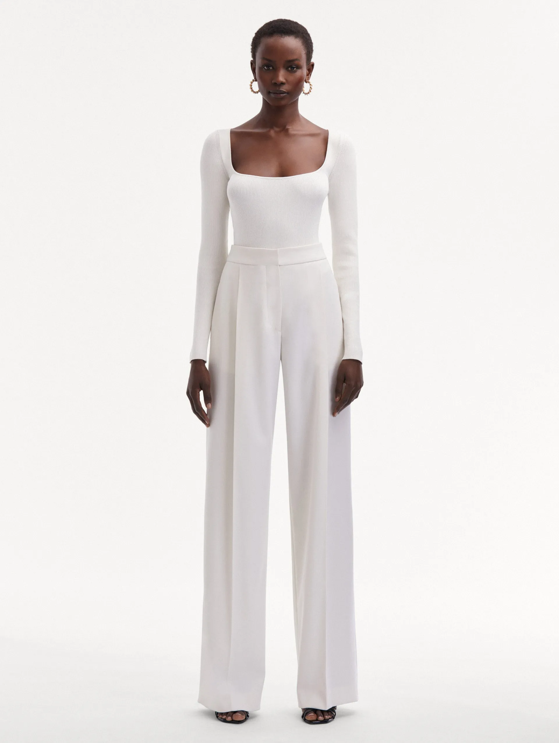 Wide Leg Wool Gabardine Pant sold by Oscar de la Renta product image thumbnail 2