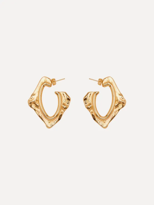 Small Abstract O Hoop Earrings sold by Oscar de la Renta