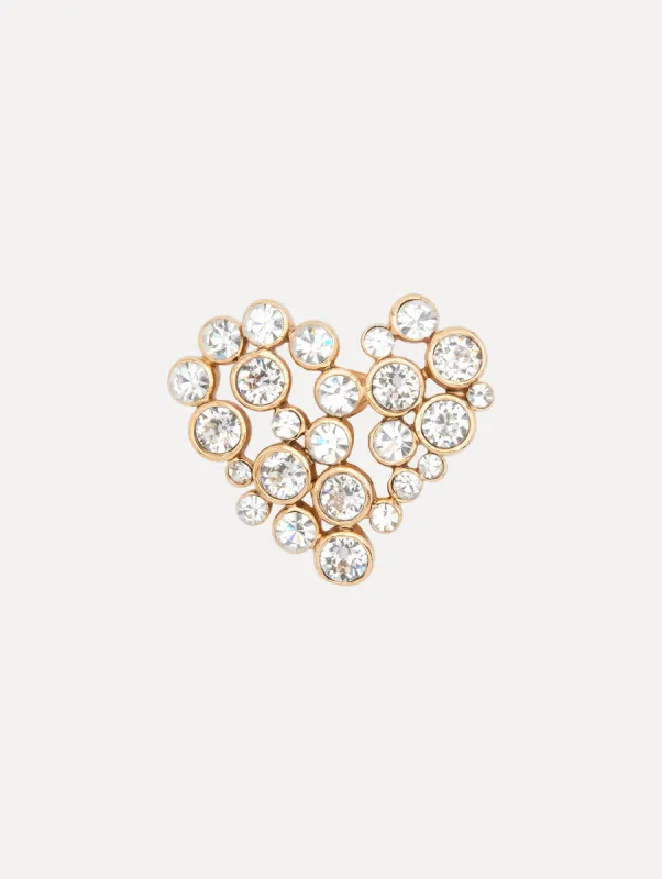Crystal Heart Brooch sold by Oscar de la Renta