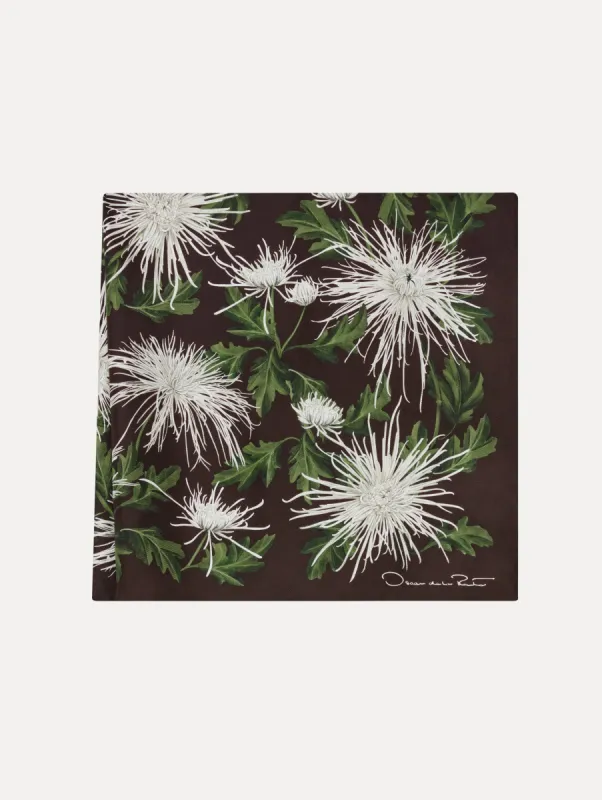 Chrysanthemum Silk Twill Scarf made by Oscar de la Renta