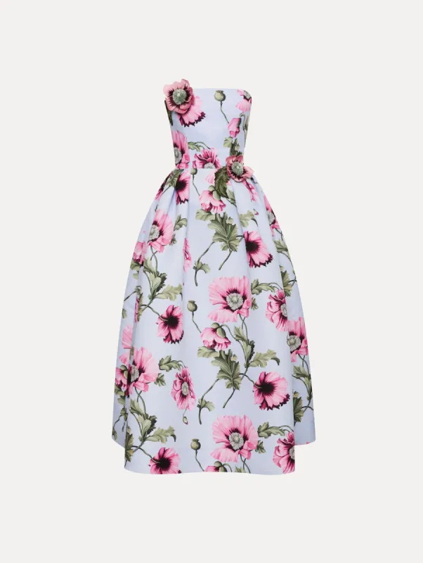 Poppy Embroidered Strapless Dress sold by Oscar de la Renta