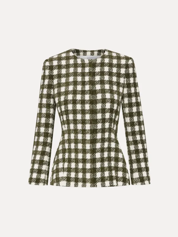 Chenille Check Tweed Jacket sold by Oscar de la Renta
