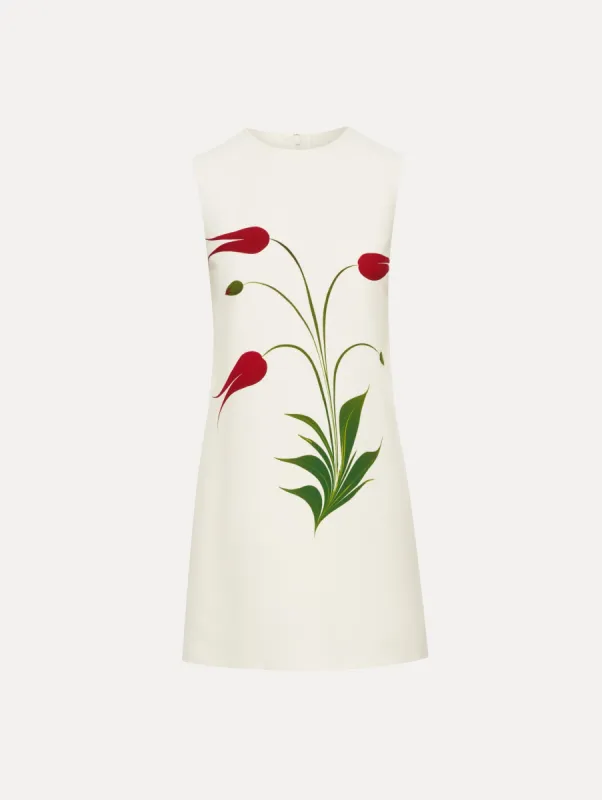 Marbled Tulip Shift Dress sold by Oscar de la Renta