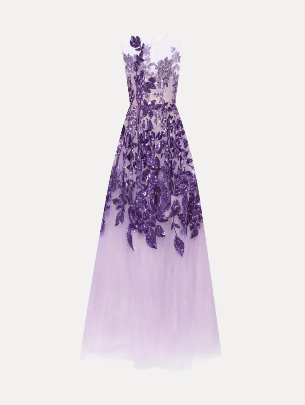 Ombré Sequin Peony Gown made by Oscar de la Renta