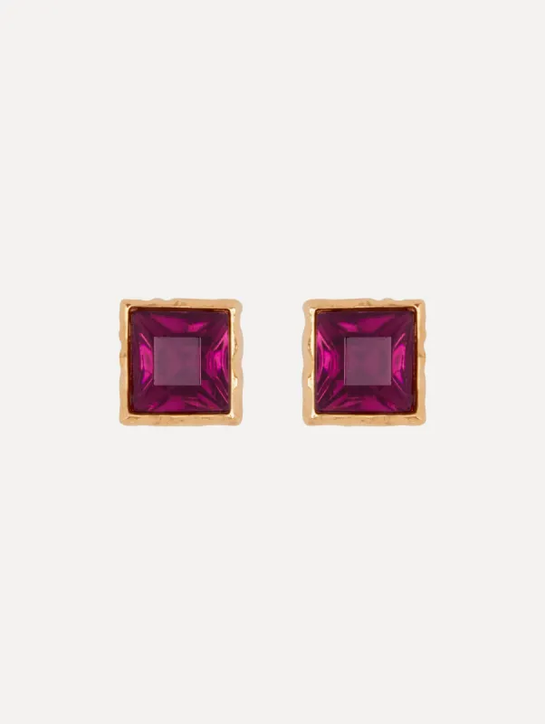Square Crystal Earrings sold by Oscar de la Renta