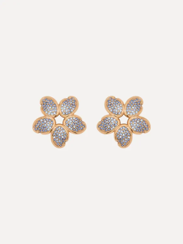 Crystal O Flower Earrings sold by Oscar de la Renta