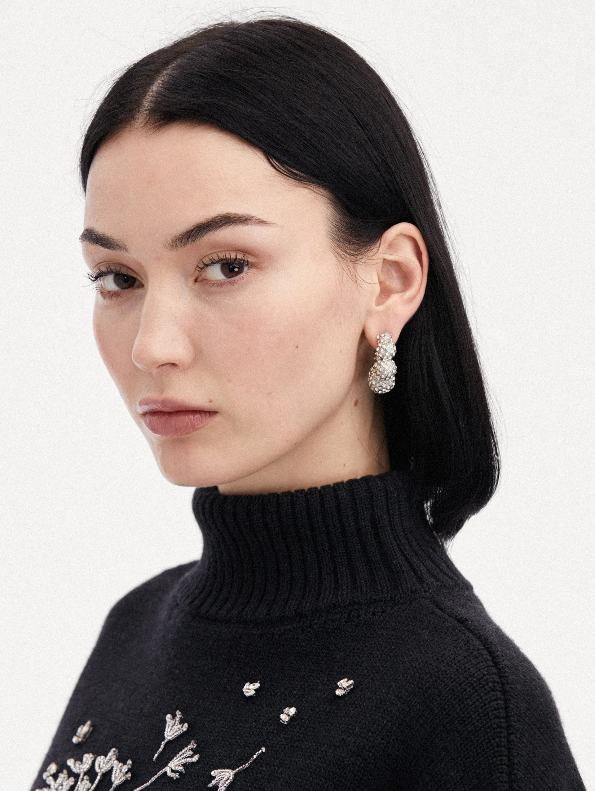 Crystal Sphere Hoop Earrings sold by Oscar de la Renta product image thumbnail 2