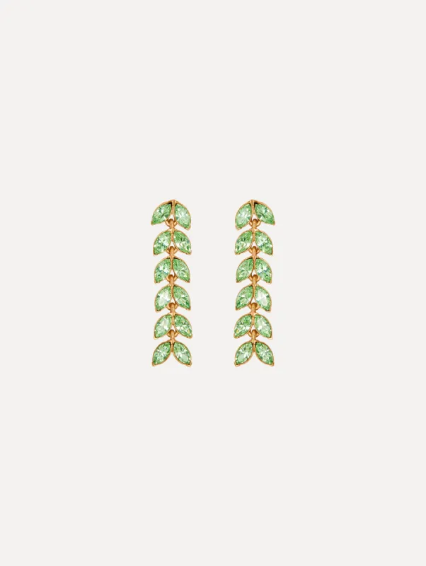 Crystal Leaves Strand Earrings sold by Oscar de la Renta
