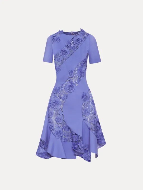 Floral Guipure Asymmetrical Dress sold by Oscar de la Renta