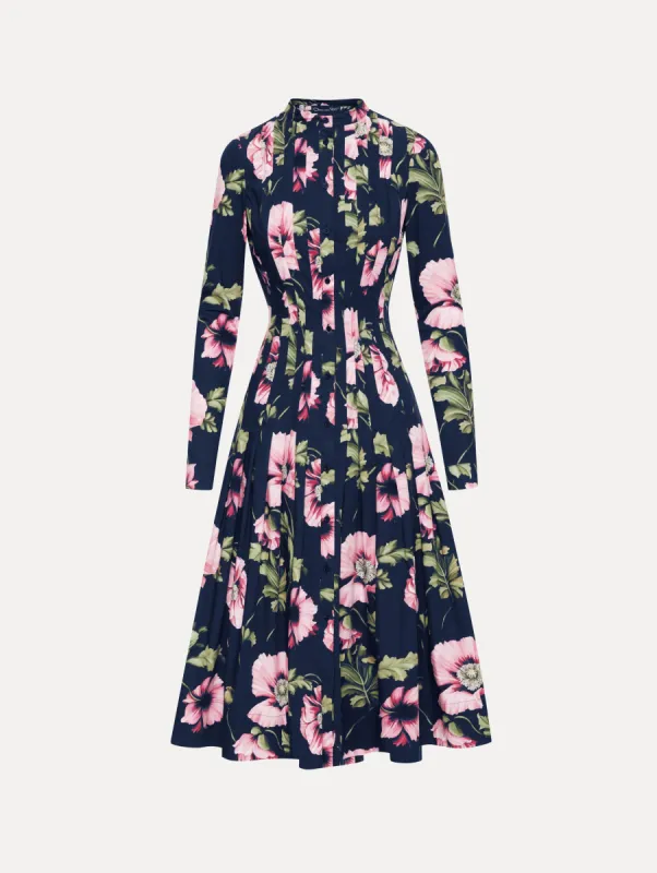 Poppy Cotton Poplin Midi Dress sold by Oscar de la Renta