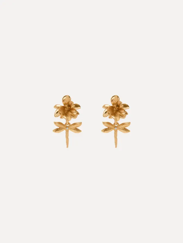 Dragonfly Flower Clip-On Earrings sold by Oscar de la Renta
