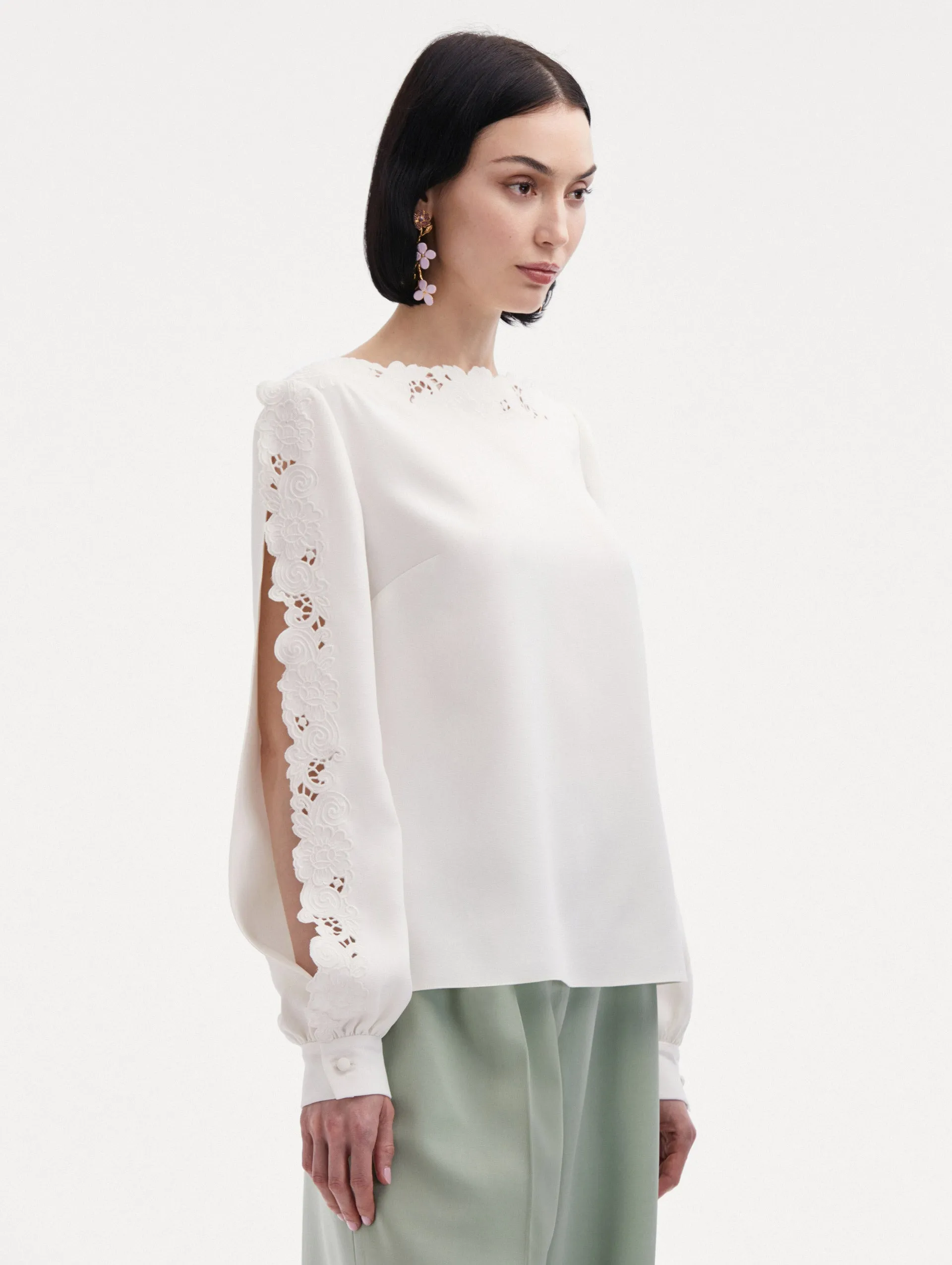 Threadwork Embroidered Blouse sold by Oscar de la Renta product image thumbnail 5