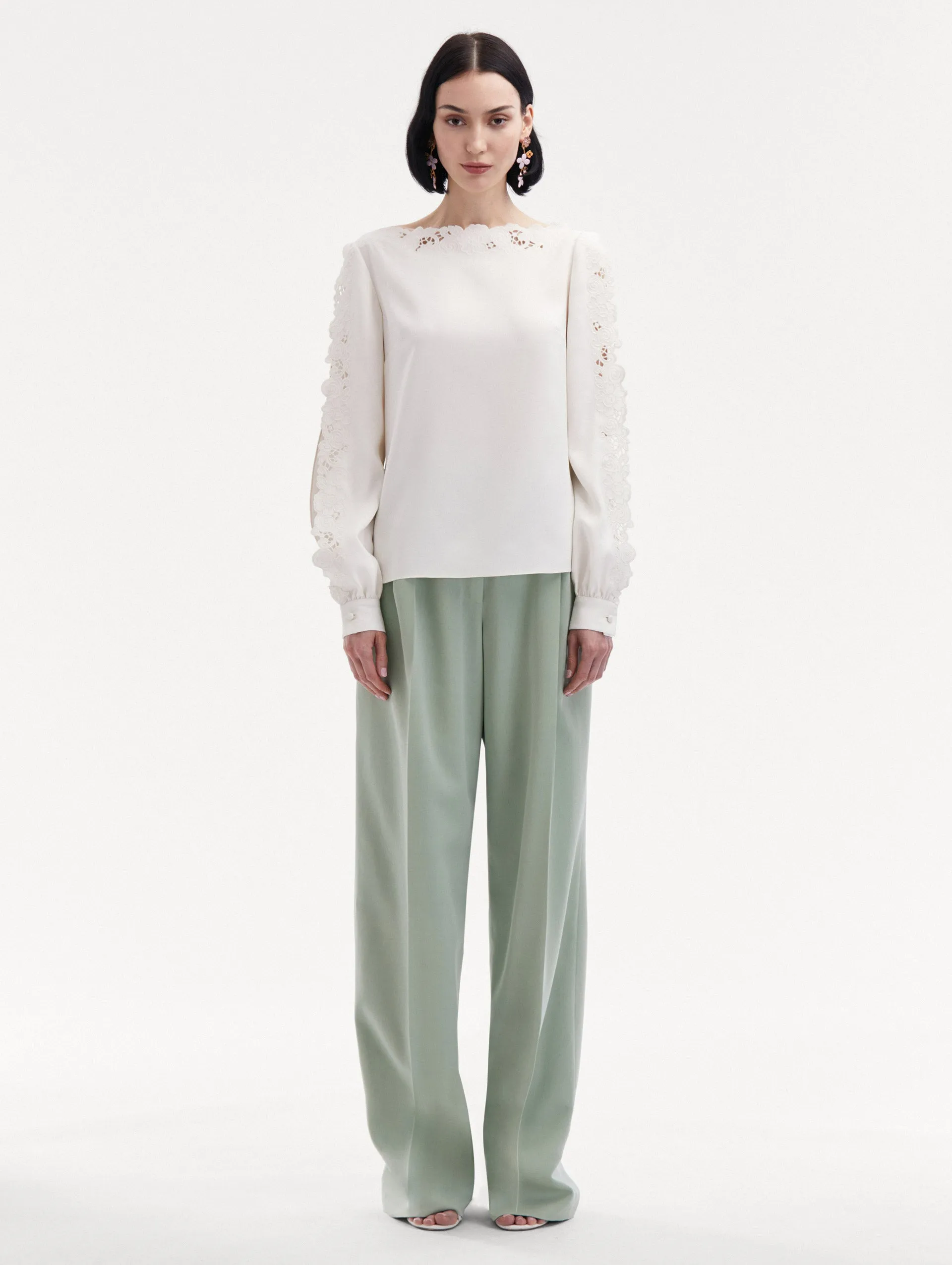 Threadwork Embroidered Blouse sold by Oscar de la Renta product image thumbnail 3