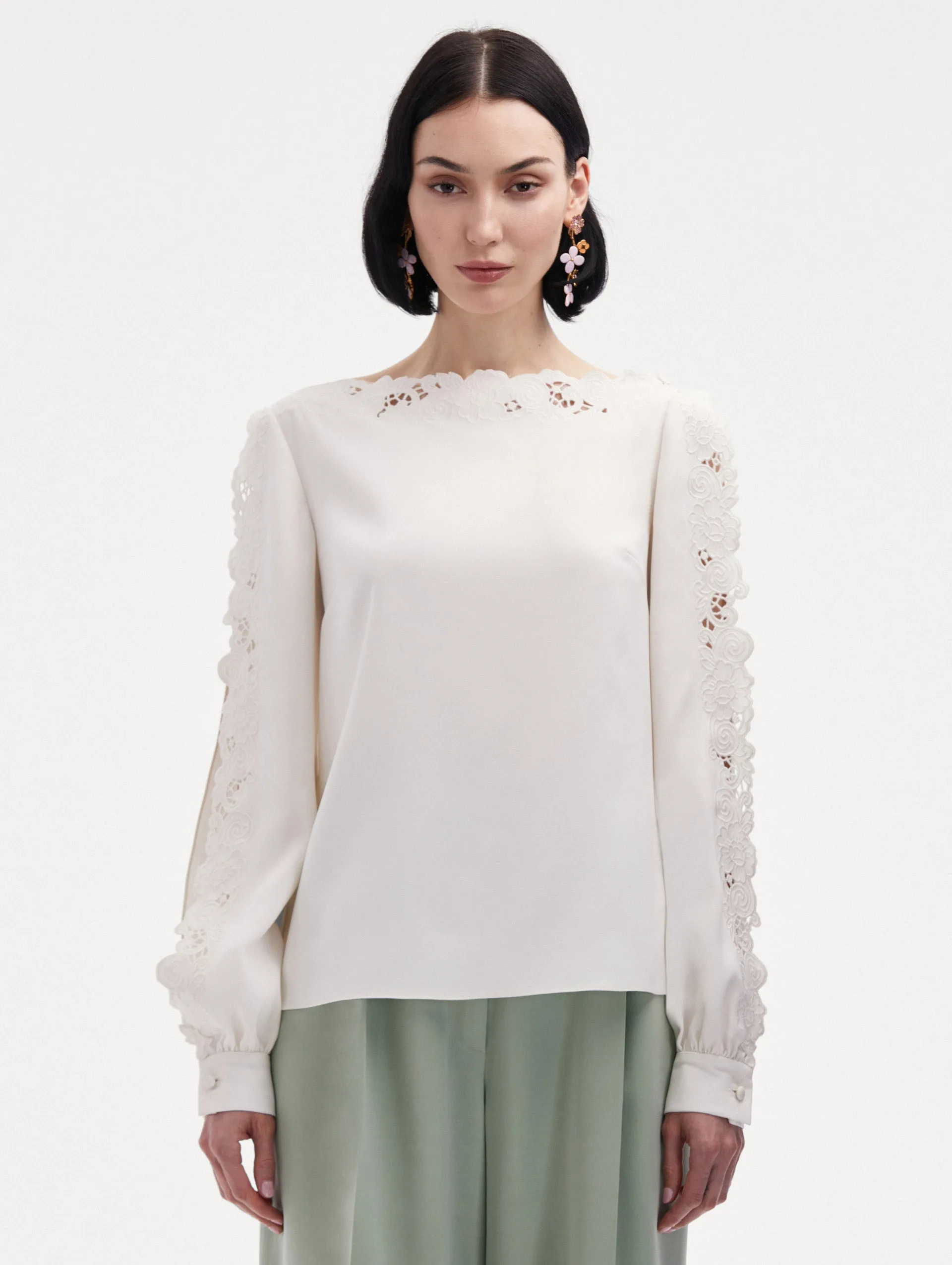 Threadwork Embroidered Blouse sold by Oscar de la Renta product image thumbnail 2