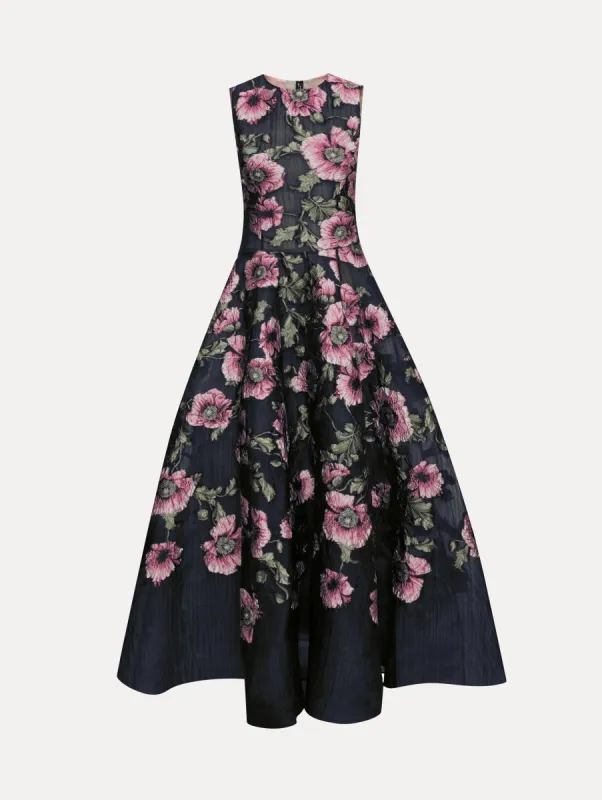 Degradé Poppy Fil Coupé Gown sold by Oscar de la Renta