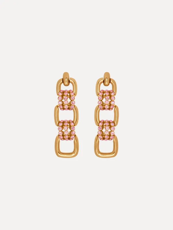 Pavé Link Drop Earrings sold by Oscar de la Renta
