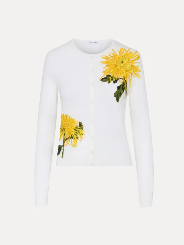 Chrysanthemum Threadwork Cardigan sold by Oscar de la Renta