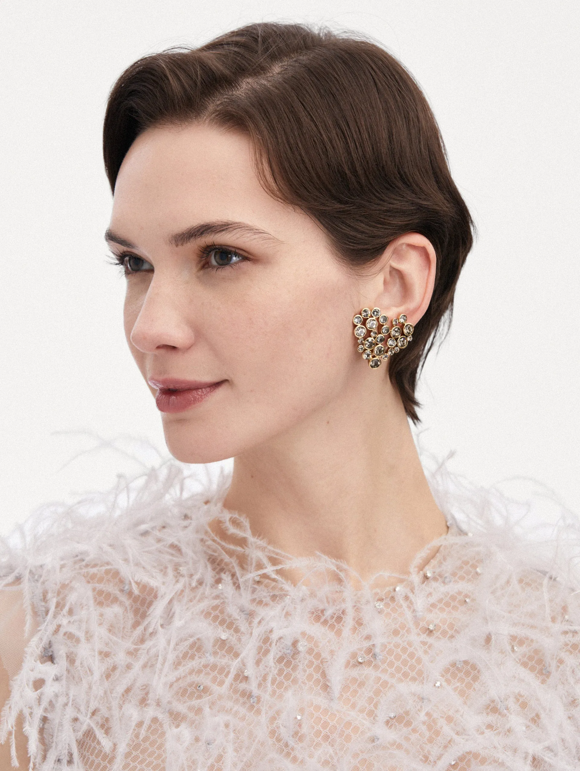 Crystal Heart Clip-On Earrings sold by Oscar de la Renta product image thumbnail 2