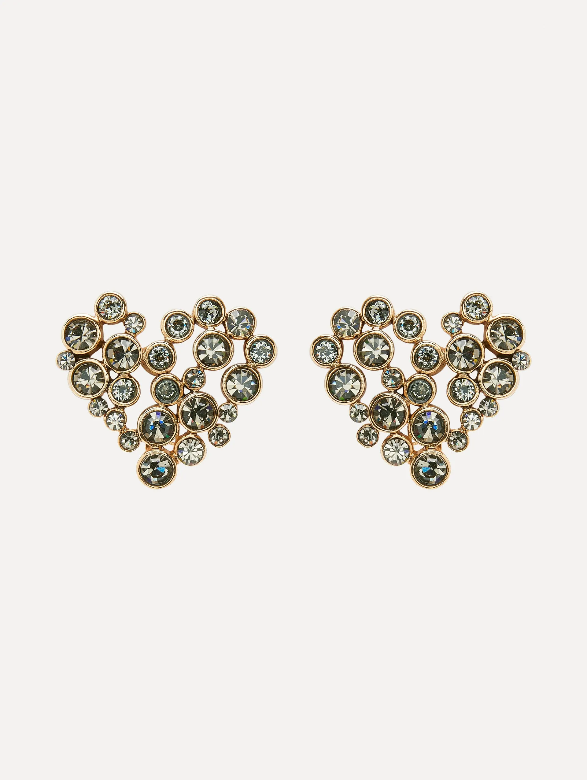 Crystal Heart Clip-On Earrings sold by Oscar de la Renta