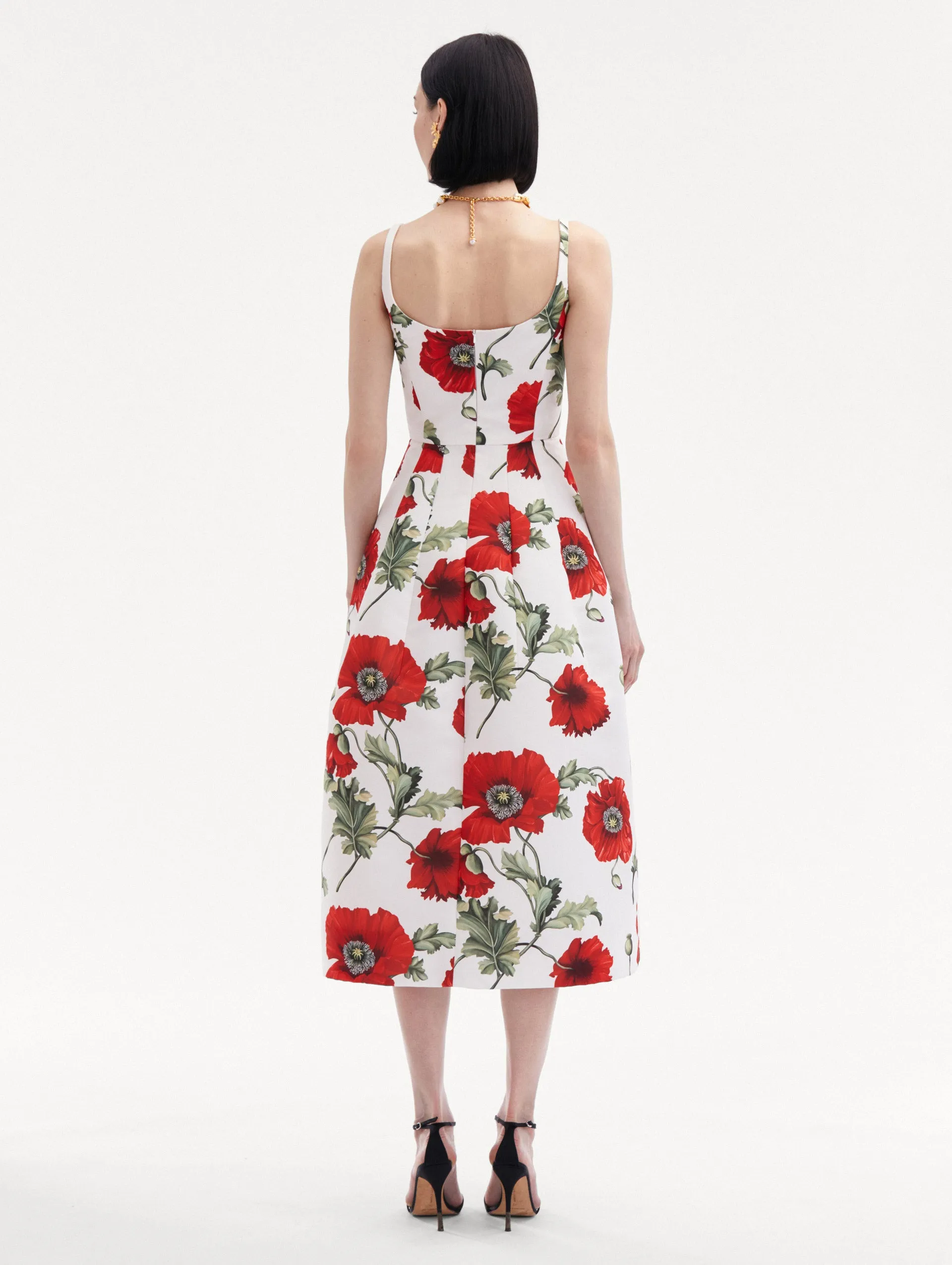Poppy Embroidered Scoop Neck Dress sold by Oscar de la Renta product image thumbnail 3