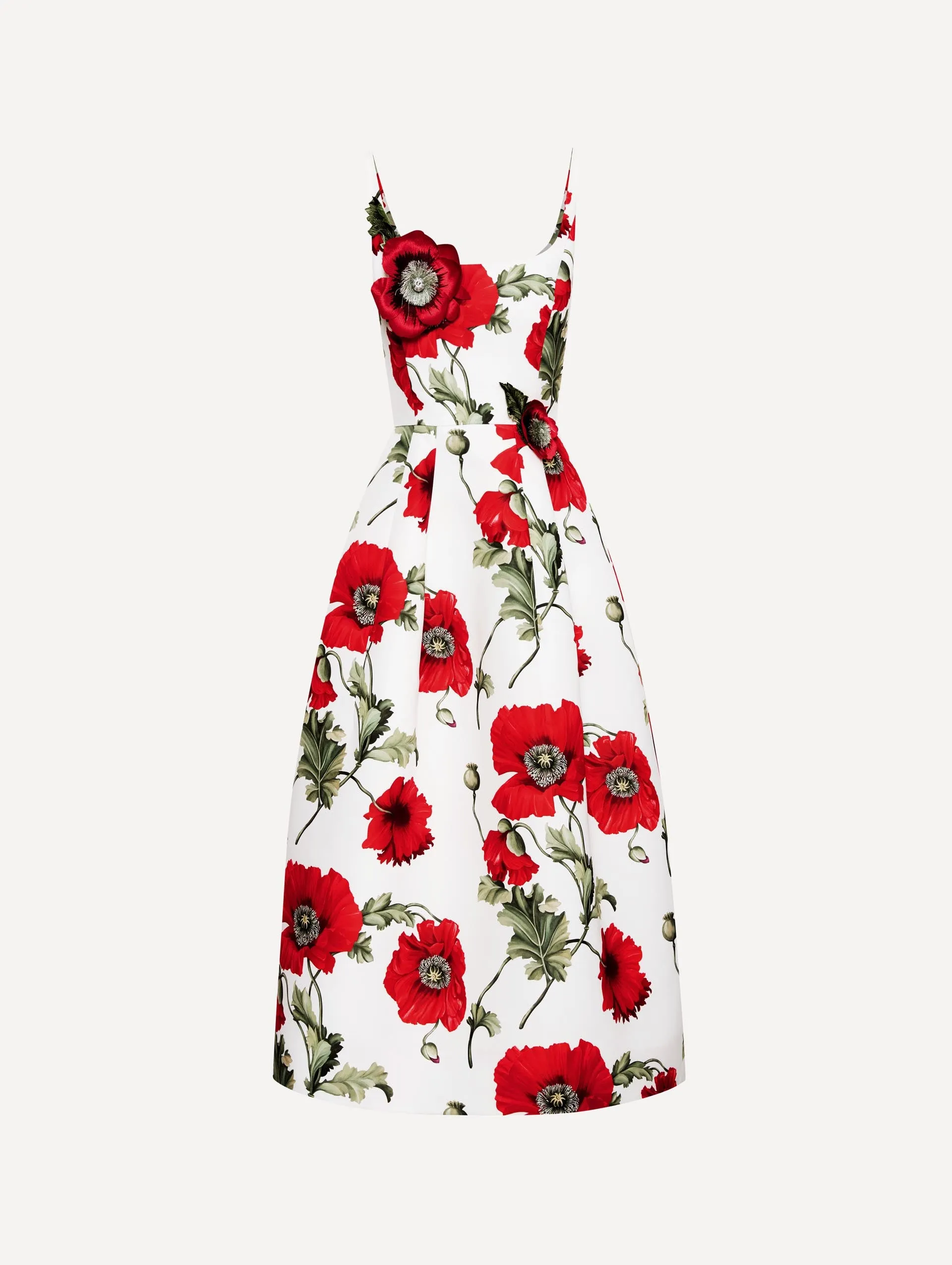 Poppy Embroidered Scoop Neck Dress sold by Oscar de la Renta