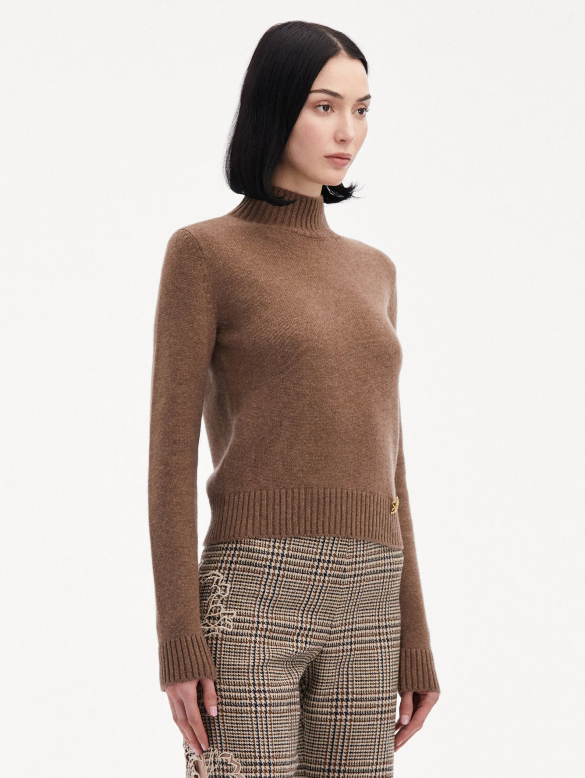 O Flower Mock Neck Cashmere Pullover sold by Oscar de la Renta product image thumbnail 5