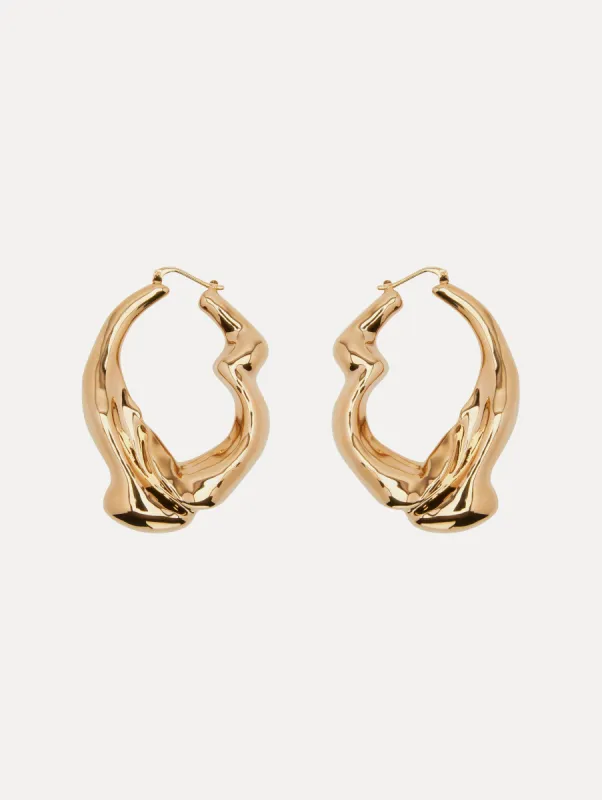 Crushed Hoop Earrings sold by Oscar de la Renta
