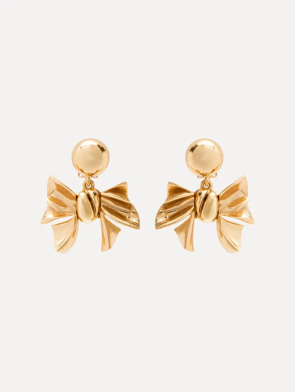Bow Drop Clip-On Earrings sold by Oscar de la Renta
