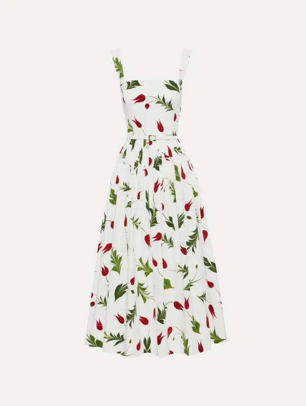 Marbled Tulip Cotton Poplin Dress sold by Oscar de la Renta