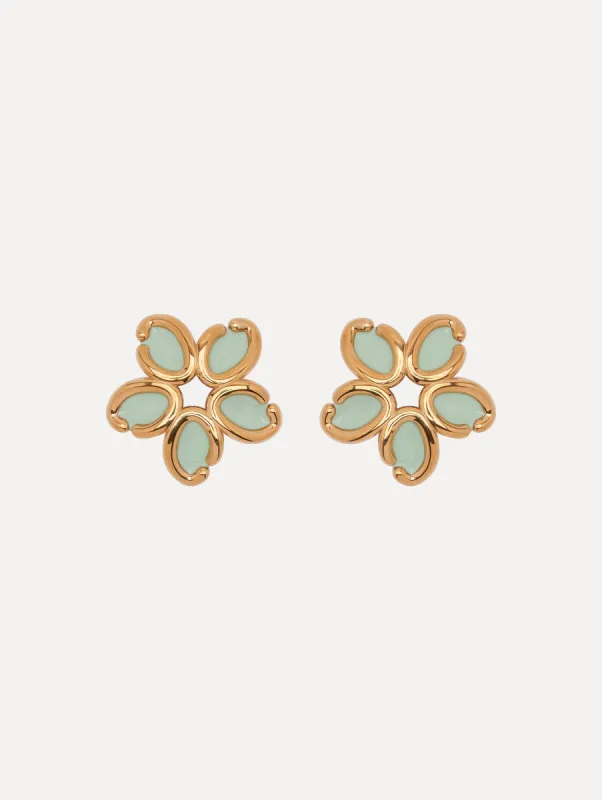 Enamel O Flower Earrings sold by Oscar de la Renta