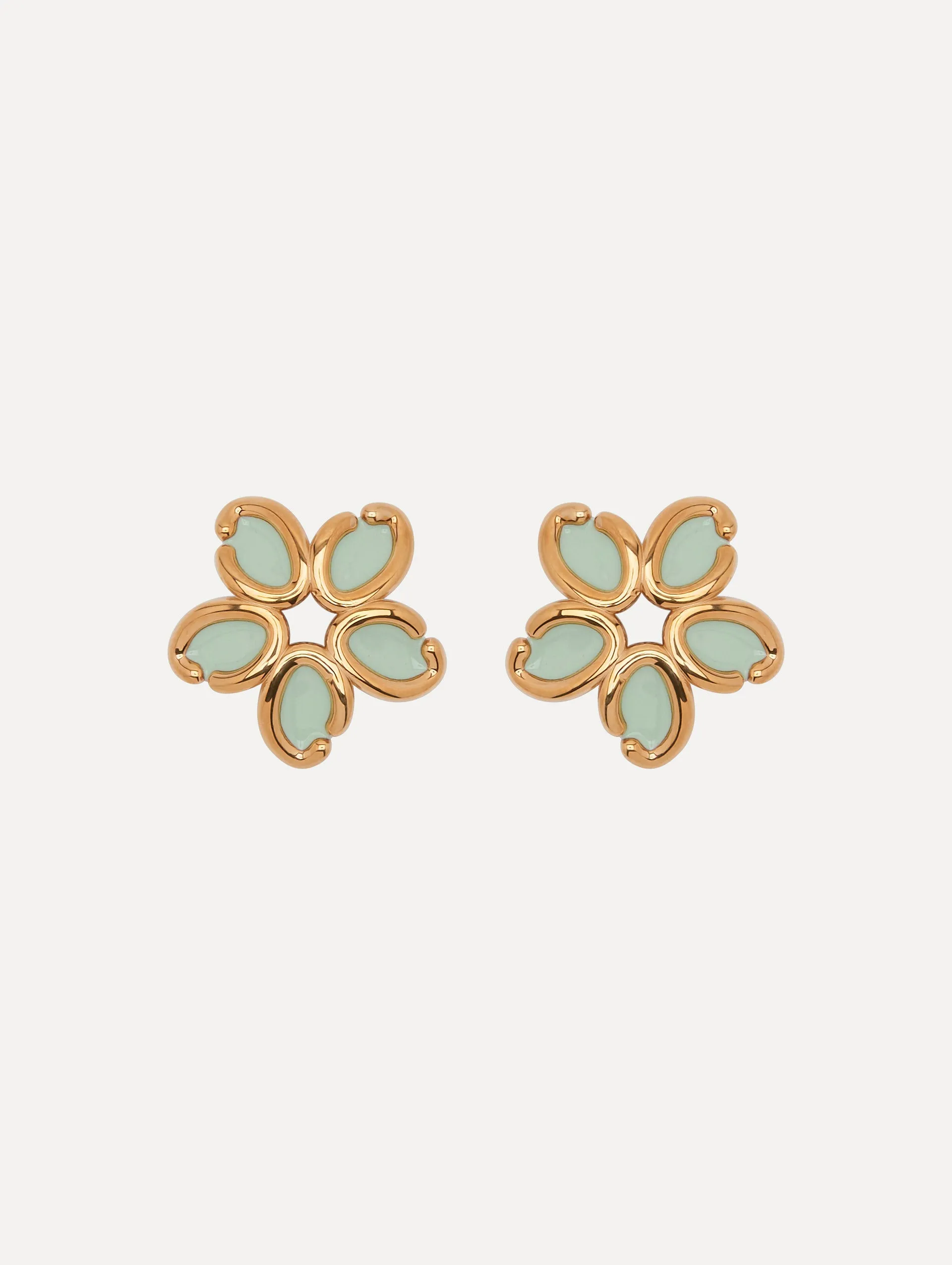 Enamel O Flower Earrings sold by Oscar de la Renta