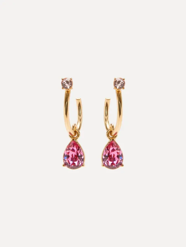 Hoop & Pear Drop Earrings sold by Oscar de la Renta