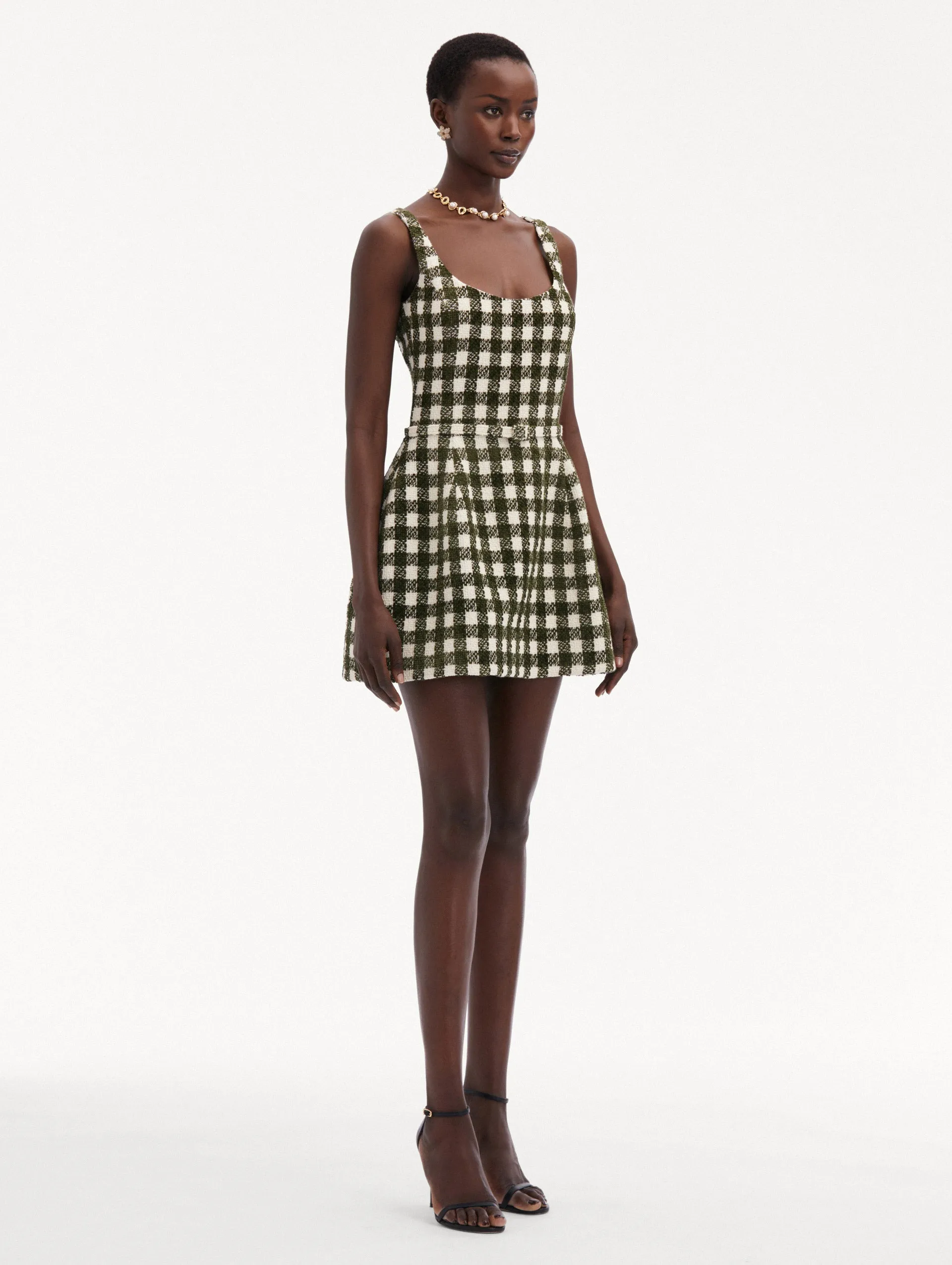 Chenille Check Tweed Dress sold by Oscar de la Renta product image thumbnail 4