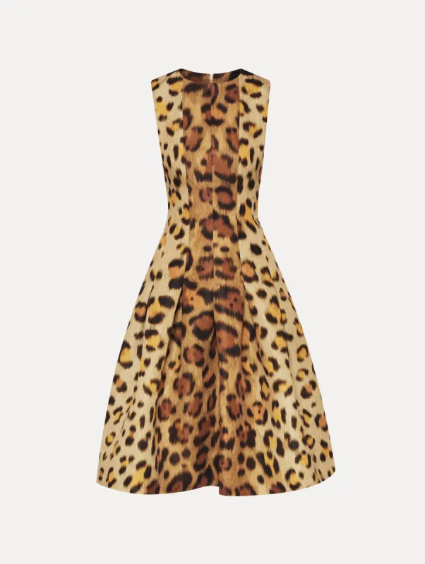 Jaguar Pleated Faille Dress sold by Oscar de la Renta