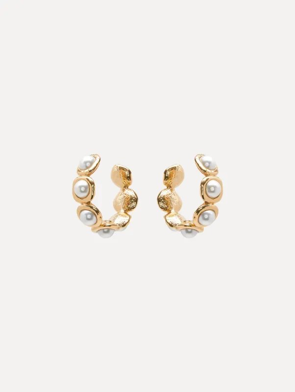 Pearl Sphere Hoop Clip-On Earrings sold by Oscar de la Renta