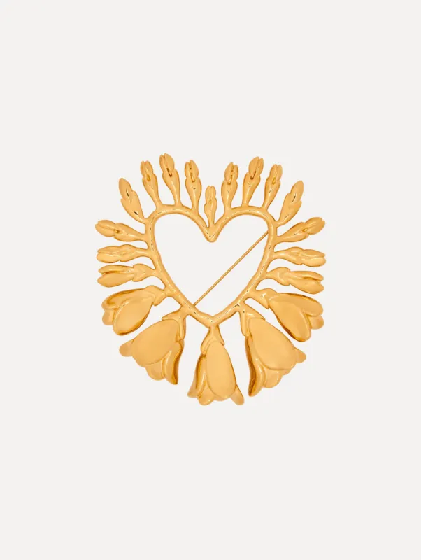 Large Wisteria Heart Brooch sold by Oscar de la Renta