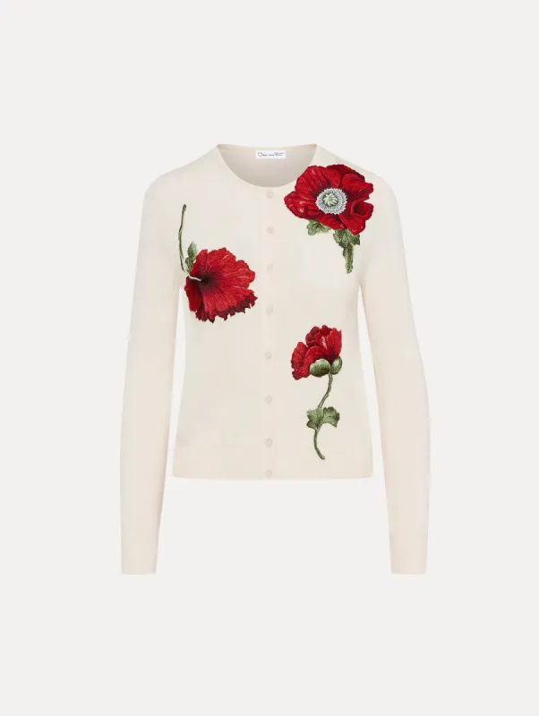 Poppy Threadwork Cardigan sold by Oscar de la Renta