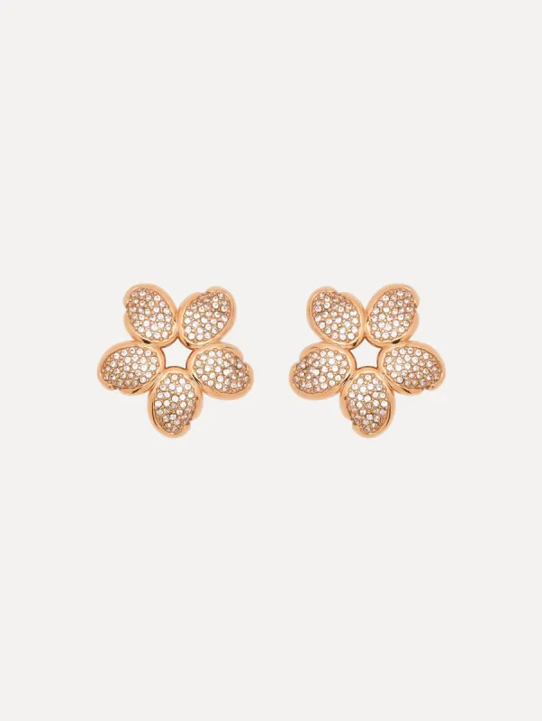 Crystal O Flower Earrings sold by Oscar de la Renta