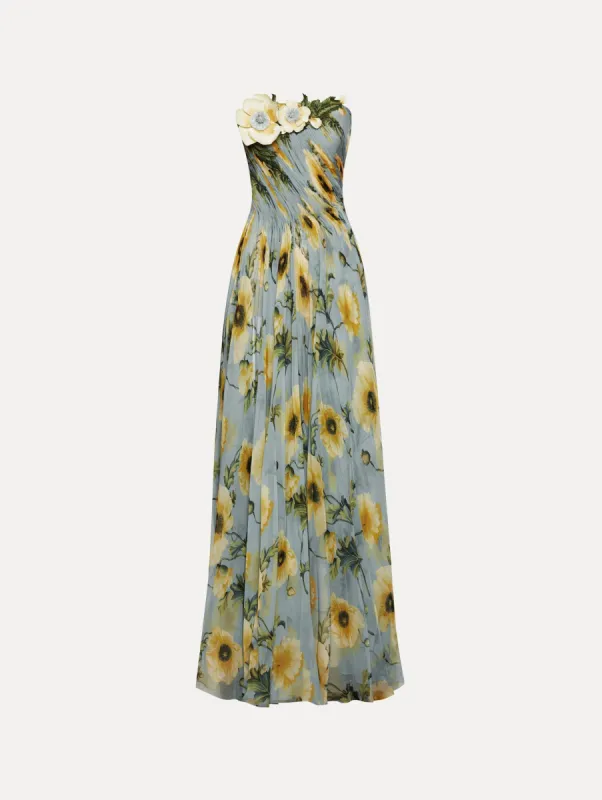 Poppy Threadwork Chiffon Gown sold by Oscar de la Renta