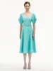 Puff Sleeve Wool Dress sold by Oscar de la Renta