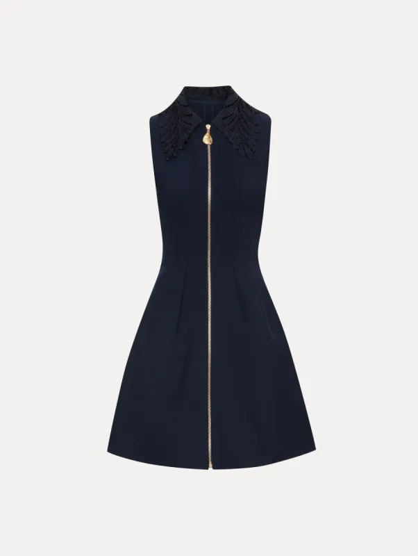 Fern Collar Zip-Front Dress sold by Oscar de la Renta