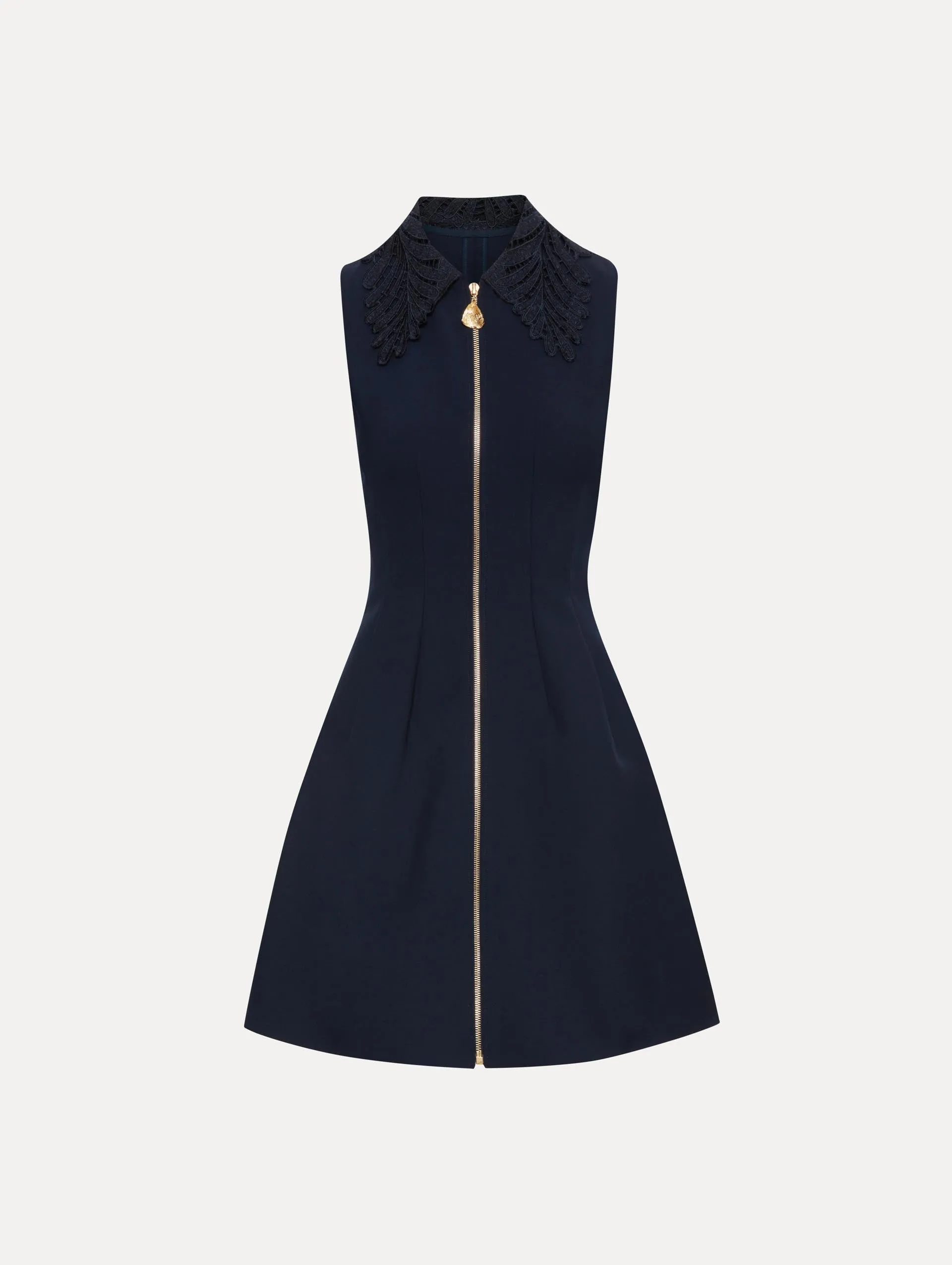 Fern Collar Zip-Front Dress sold by Oscar de la Renta