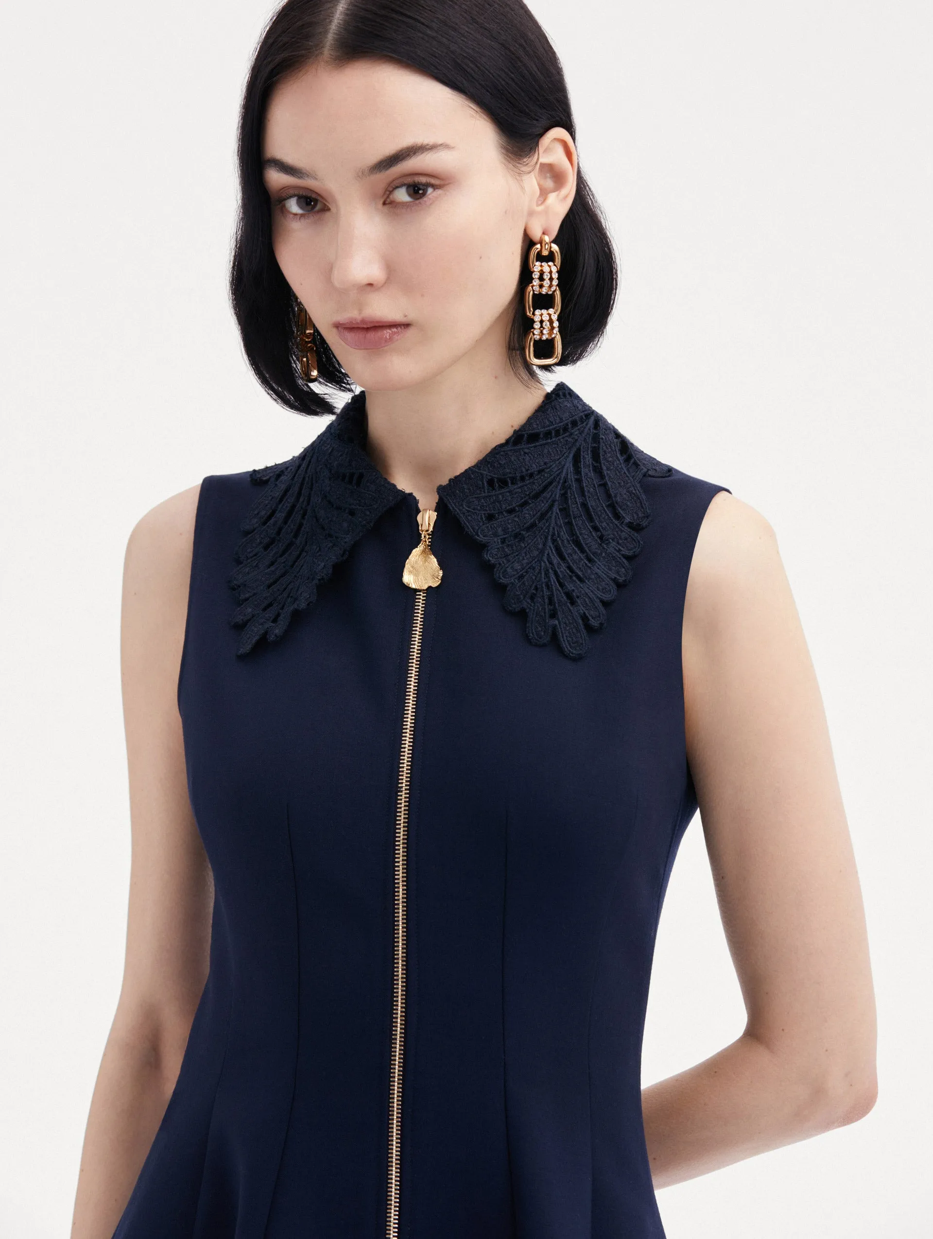 Fern Collar Zip-Front Dress sold by Oscar de la Renta product image thumbnail 5